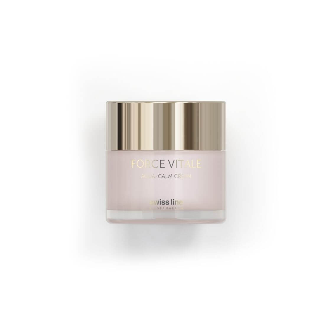 Crème Aqua-Calm Force Vitale Swissline, soin hydratant et apaisant pour peaux sensibles – Concept Beauté.
