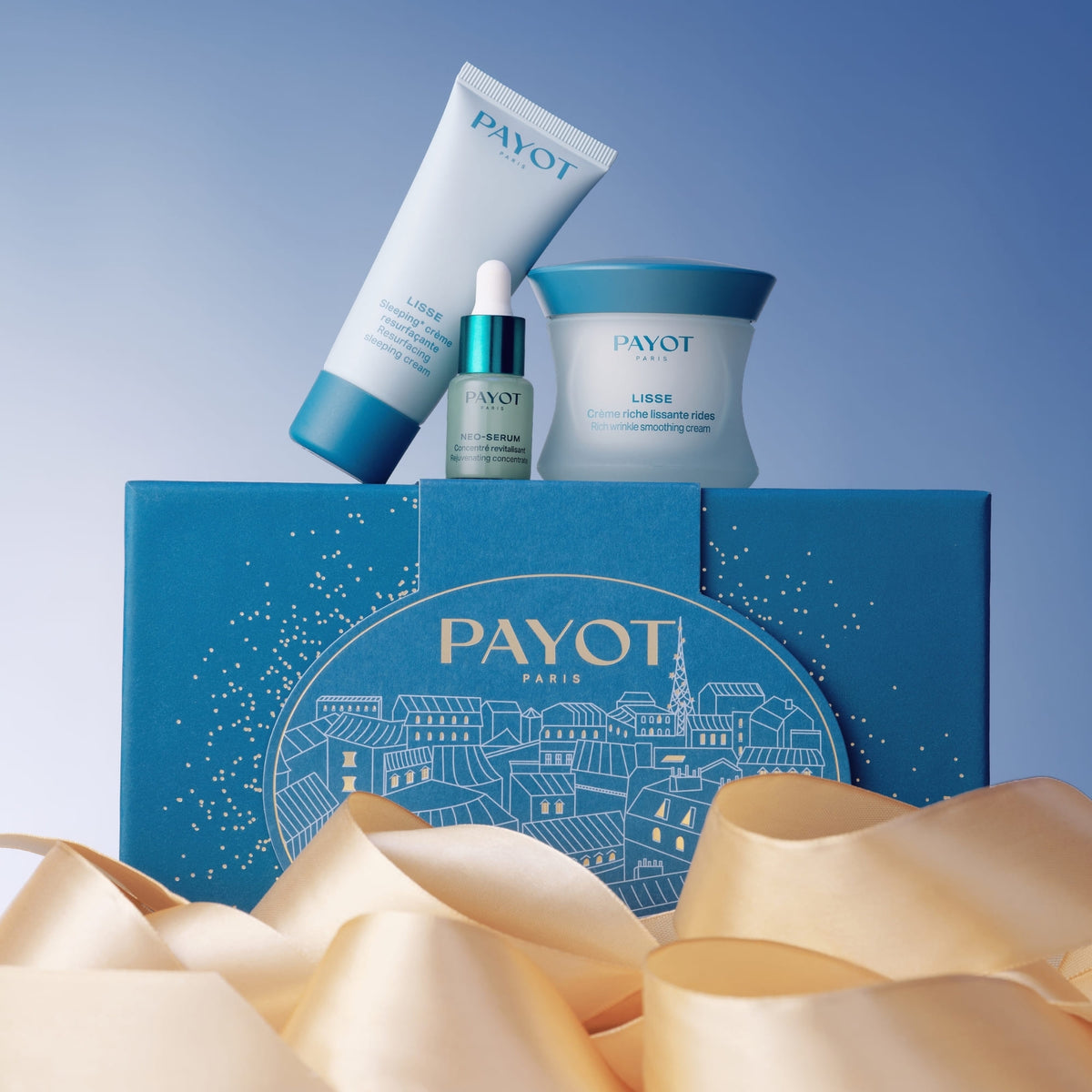Coffret de Noël Lisse PAYOT 2026 avec crème riche, Sleeping Crème et Néo-Sérum, disponible sur la boutique en ligne de Concept Beauté.