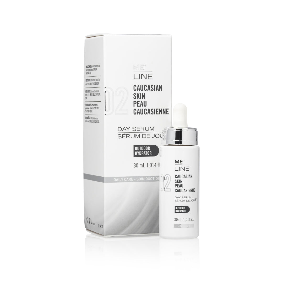 Sérum de jour ME LINE Peau Ethnique 02, soin éclaircissant et hydratant pour unifier le teint et protéger la peau.