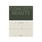 Carte-cadeau Concept Beauté dans des tons olive et beige, offerte pour des soins esthétiques ou médico-esthétiques.