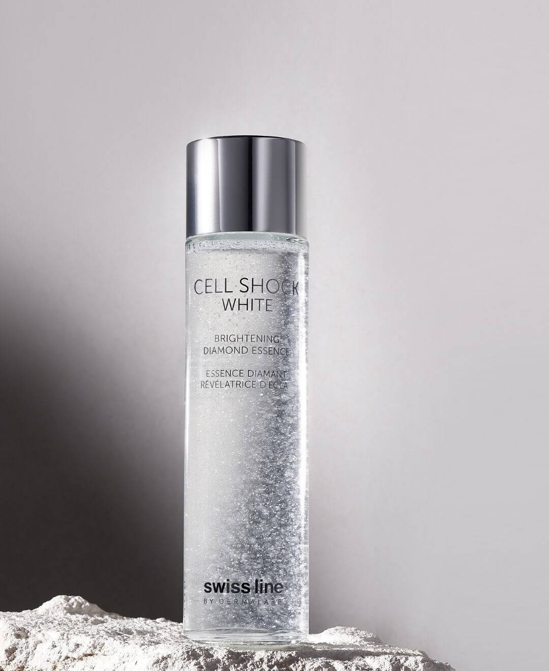 Essence diamant Cell Shock White Swissline, texture fraîche pour raviver l’éclat et uniformiser la peau – Concept Beauté Cap-Rouge, Charlesbourg, Lac-Beauport.