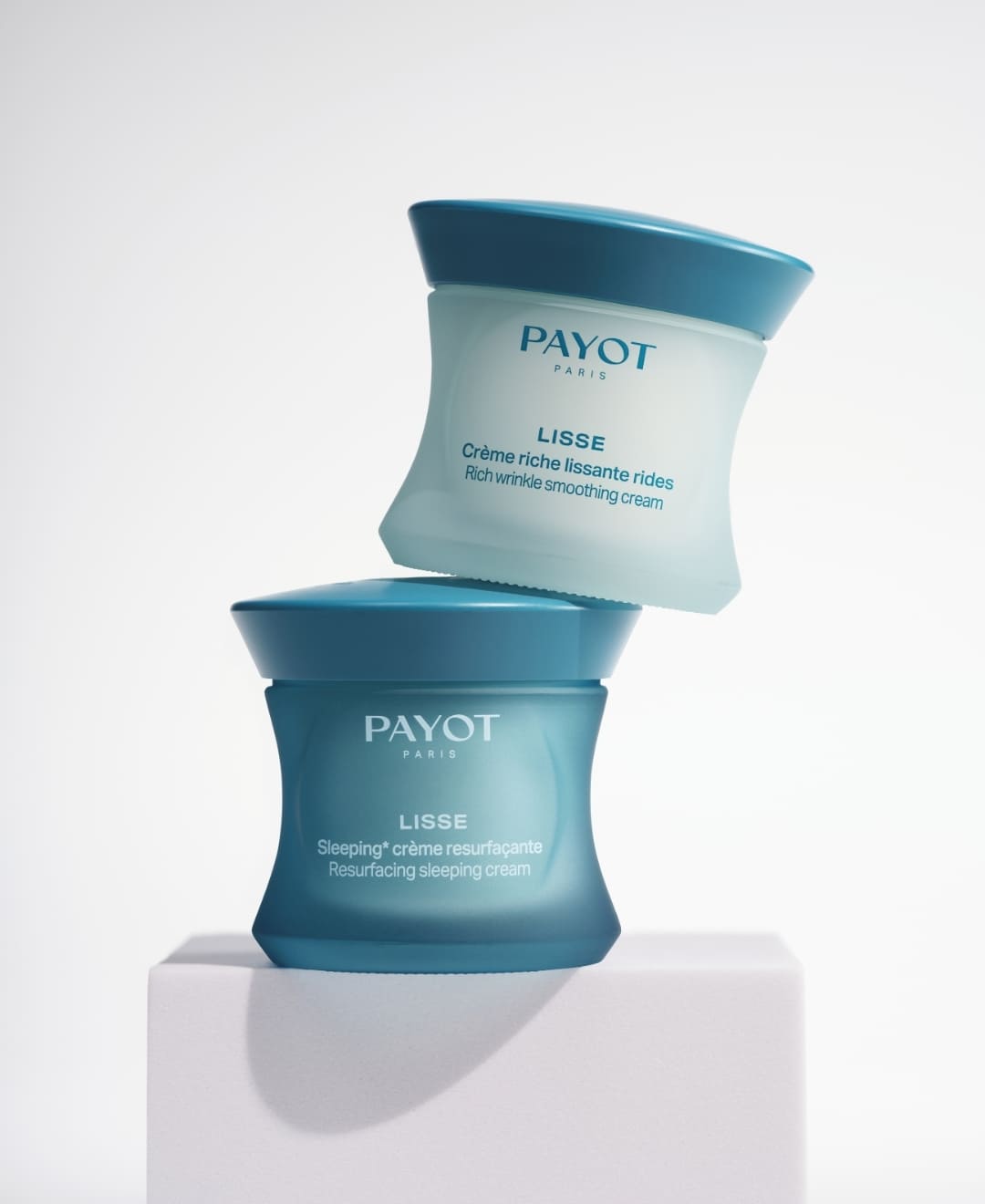 Duo LISSE PAYOT avec Crème Riche Lissante Rides et Sleeping Crème Resurfaçante, disponible sur la boutique en ligne de Concept Beauté.
