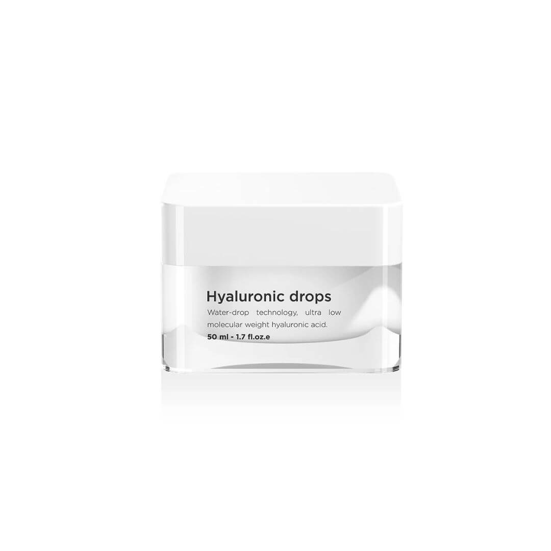 Crème hydratante aux gouttes d’acide hyaluronique, soin hydratant pour repulper et lisser la peau.