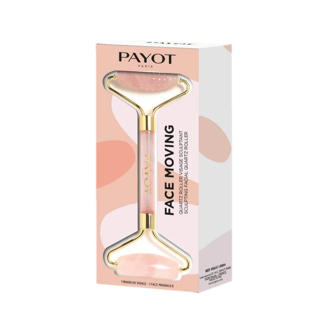 Rouleau visage en quartz sculptant PAYOT, accessoire de massage facial pour stimuler et tonifier la peau.