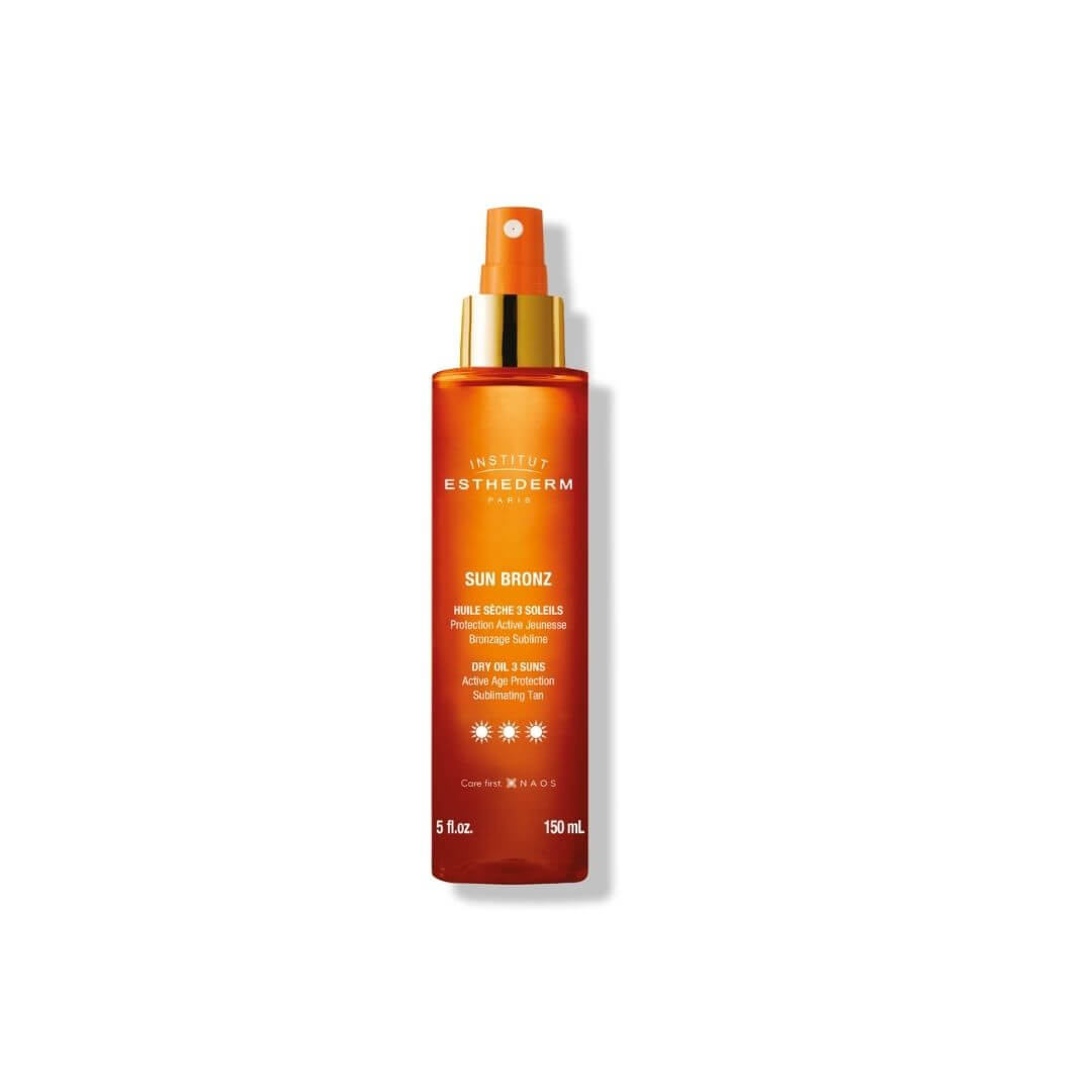 Huile Sèche Esthederm Sun Bronz FPS 30, huile solaire nourrissante qui sublime le bronzage et protège la peau – Concept Beauté Québec
