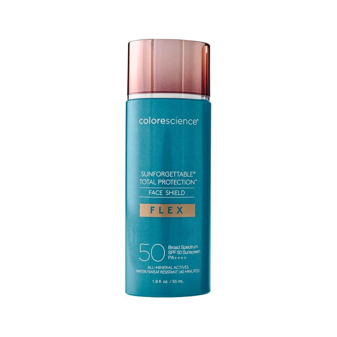 Écran solaire visage Colorescience Flex SPF 50 teinte Fair, protection minérale, unifie le teint et s’adapte à la peau