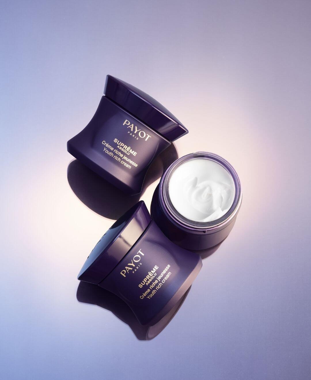 Crème riche jeunesse PAYOT Suprême Absolu, soin anti-âge nourrissant haut de gamme pour peau mature, disponible à Québec.